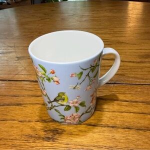 Charming Floral Ceramic Mug with Bird Design